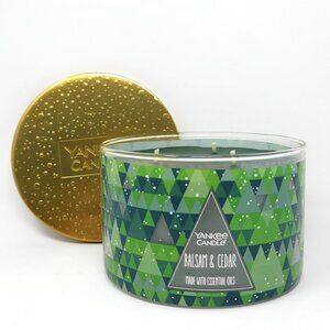 Balsam & Cedar 3 Wick Candle Yankee Candle 18 oz New